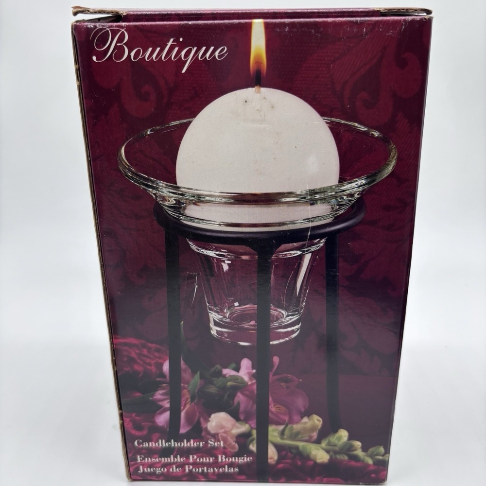 Candle Stand with Candle and Candle Holder Set New In Box